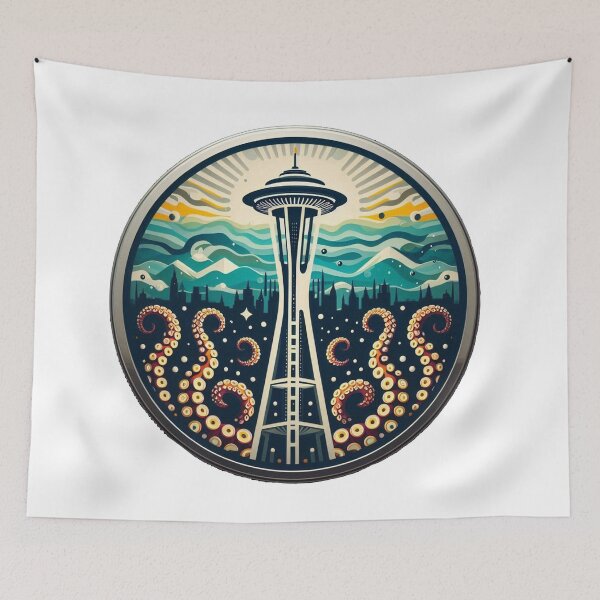 Item preview, Seattle Kraken Space Needle designed and sold by Naomi Gutierrez Parrish.