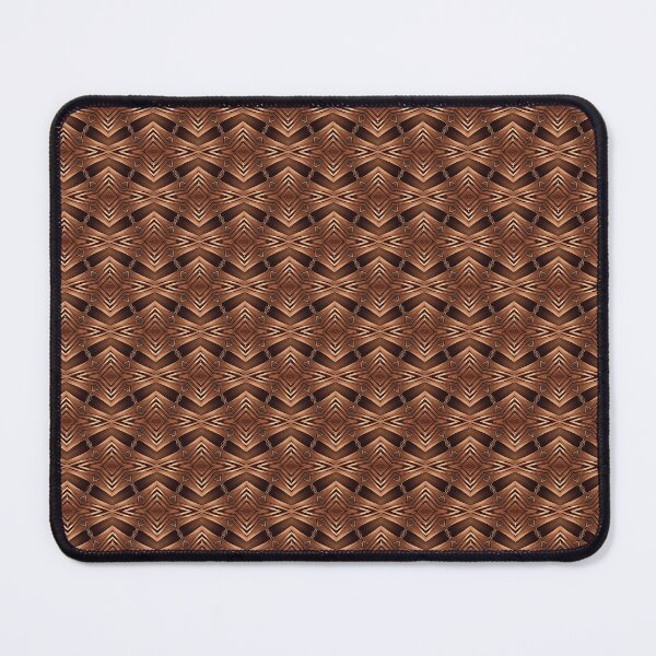 Item preview, A seamless pattern with digital art of leather, symmetrical geometric patterns in brown and copper foil: Art Deco designed and sold by OwlWorks.