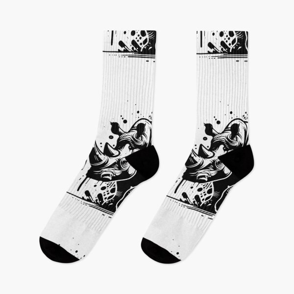 Item preview, Street Art Black and White Rhino designed and sold by InsanseCreation.
