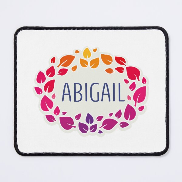 Item preview, Abigail name surrounded by colorful leaves designed and sold by 0ut0fSpace.