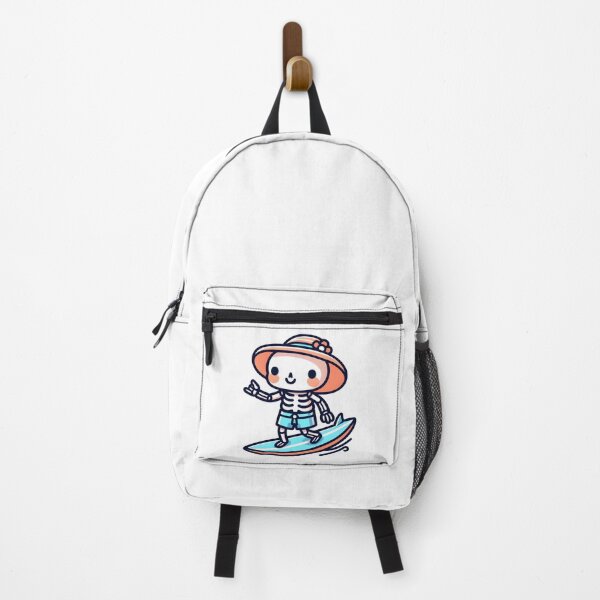 Item preview, Kawaii Whimsical Skeleton Surfing With Beach Shorts designed and sold by CanvasCutie.