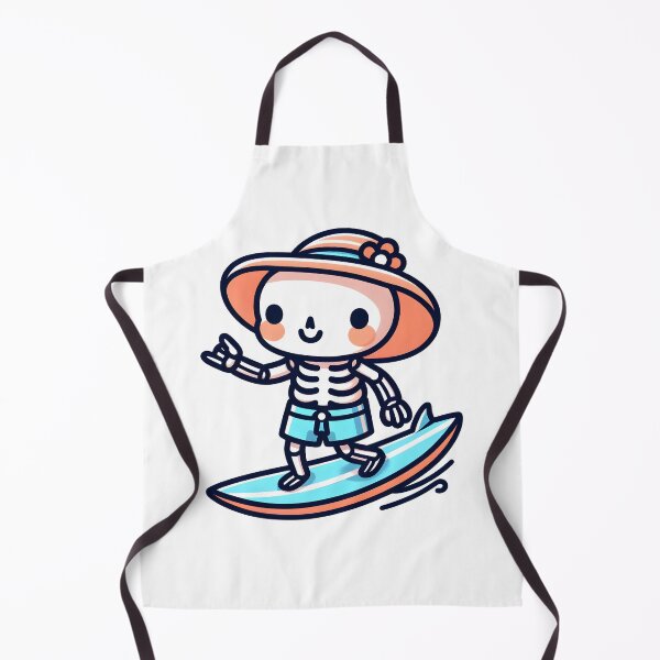 Item preview, Kawaii Whimsical Skeleton Surfing With Beach Shorts designed and sold by CanvasCutie.