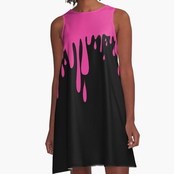 Item preview, Melting - 70's Punk Abstract Drip Painting in Pink and Black designed and sold by MellowCat.