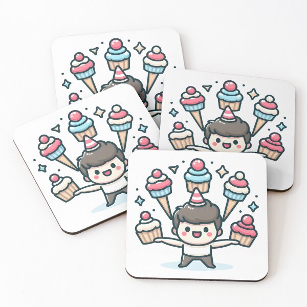 Item preview, Kawaii Juggler With Cute Cupcakes designed and sold by CanvasCutie.