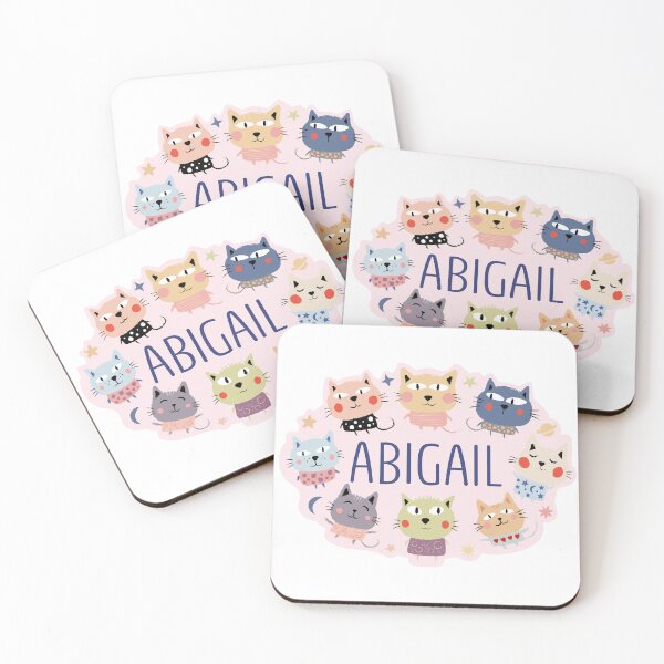 Item preview, Abigail name surrounded by cats designed and sold by 0ut0fSpace.
