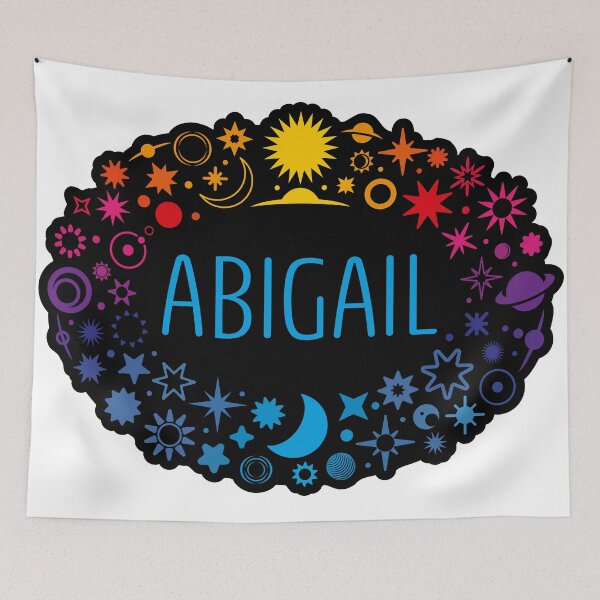 Item preview, Abigail name surrounded by colorful stars designed and sold by 0ut0fSpace.