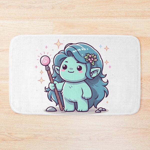 Item preview, Kawaii Enchanting Troll With Magic Wand designed and sold by CanvasCutie.