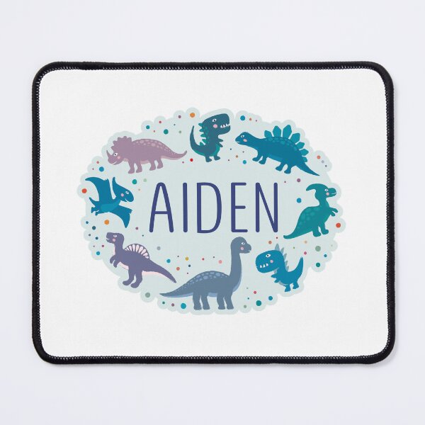 Item preview, Aiden name surrounded by dinosaurs designed and sold by 0ut0fSpace.