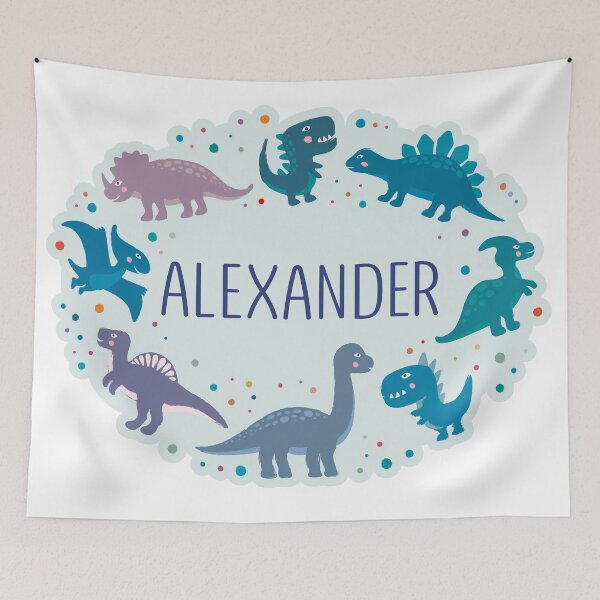 Item preview, Alexander name surrounded by dinosaurs designed and sold by 0ut0fSpace.