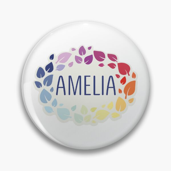 Item preview, Amelia name surrounded by colorful leaves designed and sold by 0ut0fSpace.