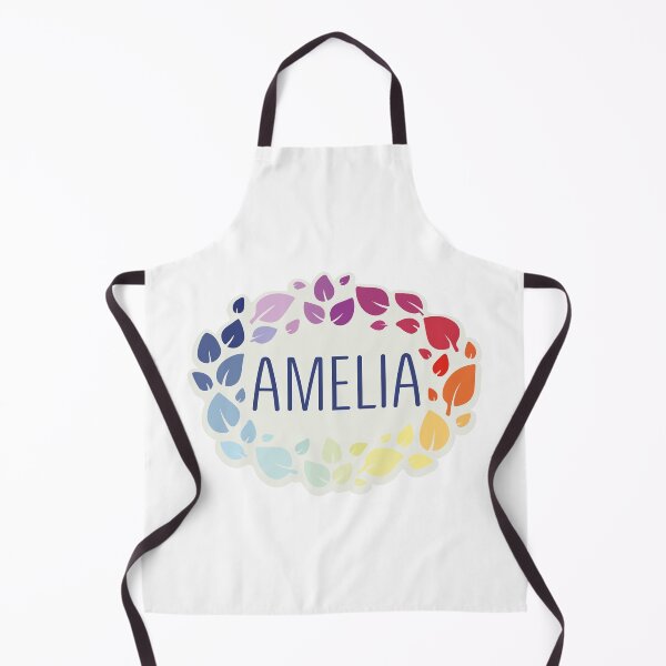 Item preview, Amelia name surrounded by colorful leaves designed and sold by 0ut0fSpace.