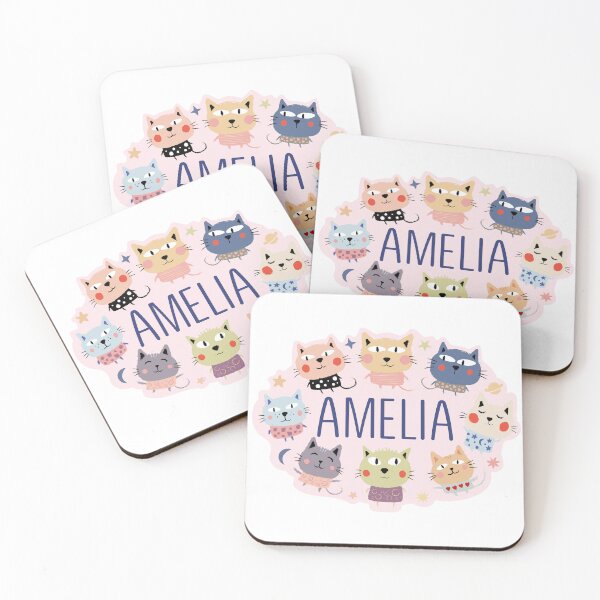 Artikelvorschau, Der Name Amelia ist von Katzen umgeben entworfen und verkauft von 0ut0fSpace.