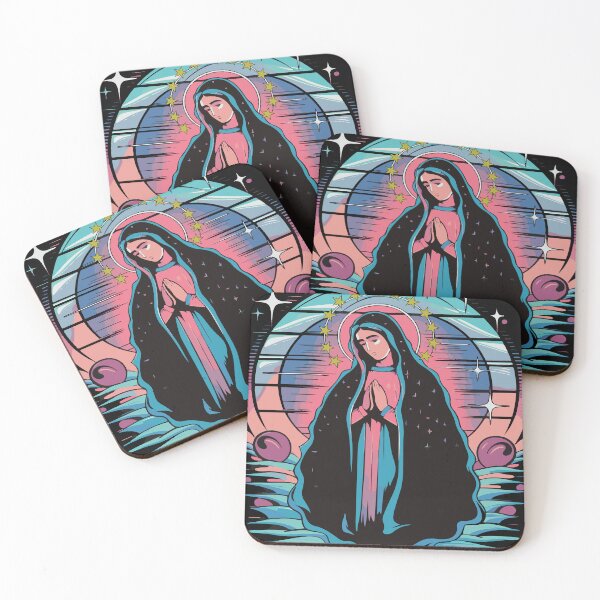 Item preview, Vaporwave Catholic Glitch art Virgin Mary  designed and sold by Stephani Analah.