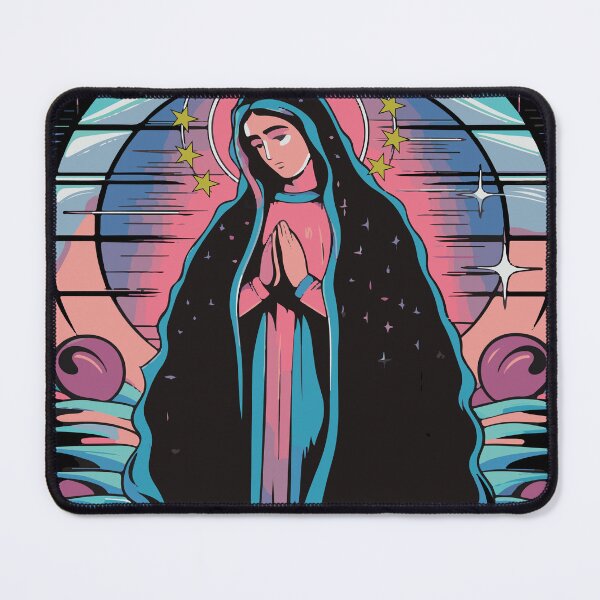 Item preview, Vaporwave Catholic Glitch art Virgin Mary  designed and sold by Stephani Analah.