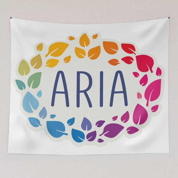 Item preview, Aria name surrounded by leaves designed and sold by 0ut0fSpace.