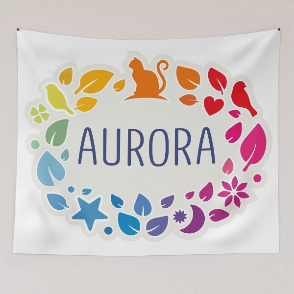 Item preview, Aurora name surrounded by leaves designed and sold by 0ut0fSpace.