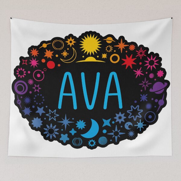 Item preview, Ava name surrounded by colorful stars designed and sold by 0ut0fSpace.