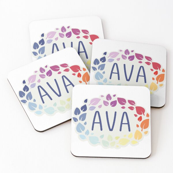 Item preview, Ava name surrounded by colorful leaves designed and sold by 0ut0fSpace.