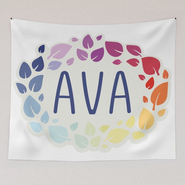 Item preview, Ava name surrounded by colorful leaves designed and sold by 0ut0fSpace.