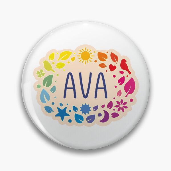 Item preview, Ava name surrounded by colorful leaves designed and sold by 0ut0fSpace.