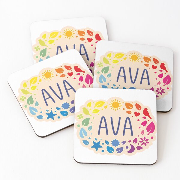 Item preview, Ava name surrounded by colorful leaves designed and sold by 0ut0fSpace.