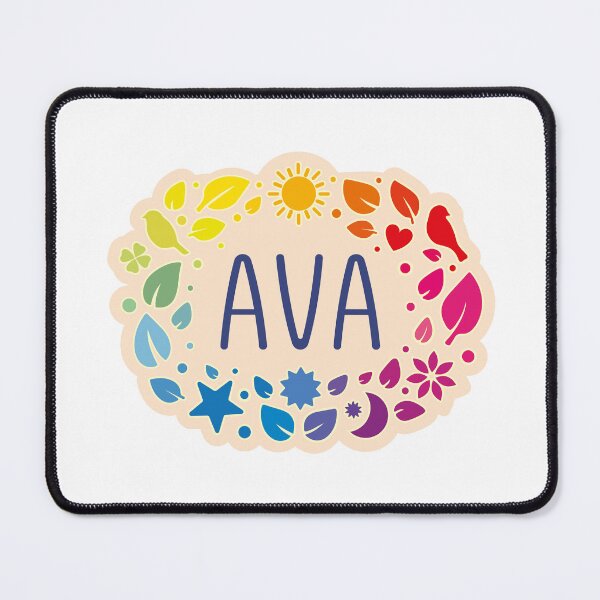 Item preview, Ava name surrounded by colorful leaves designed and sold by 0ut0fSpace.