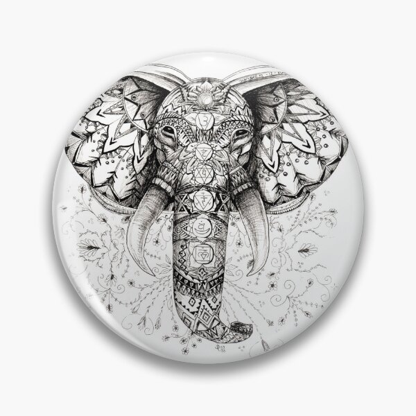 Item preview, Mandala Zentangle Elephant with 7 Chakra designed and sold by AnjaLiaDesigns.