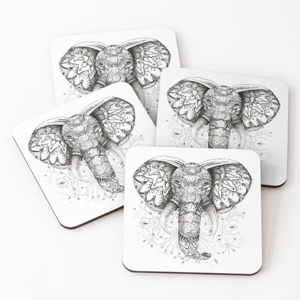 Item preview, Mandala Zentangle Elephant with 7 Chakra designed and sold by AnjaLiaDesigns.