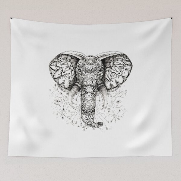 Item preview, Mandala Zentangle Elephant with 7 Chakra designed and sold by AnjaLiaDesigns.