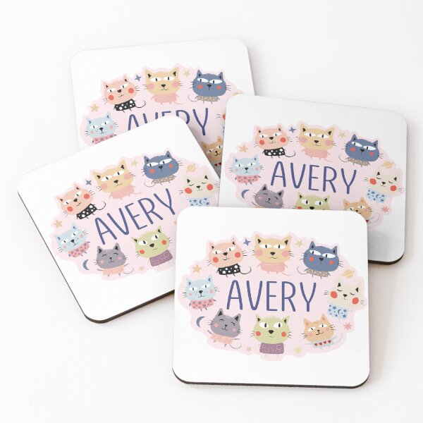 Item preview, Avery name surrounded by cats designed and sold by 0ut0fSpace.