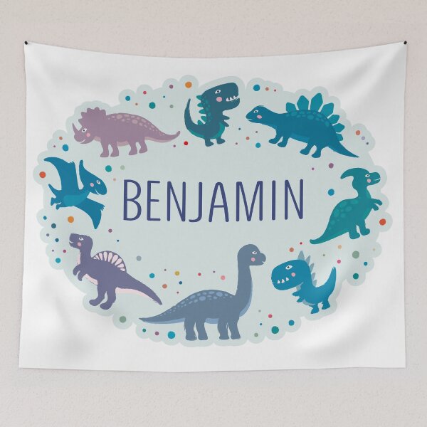 Artikelvorschau, Der Name Benjamin ist von Dinosauriern umgeben. entworfen und verkauft von 0ut0fSpace.