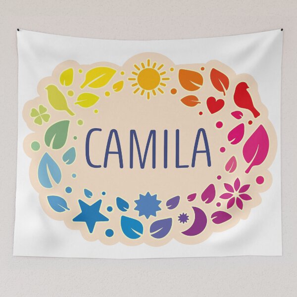 Item preview, Camila name surrounded by leaves designed and sold by 0ut0fSpace.