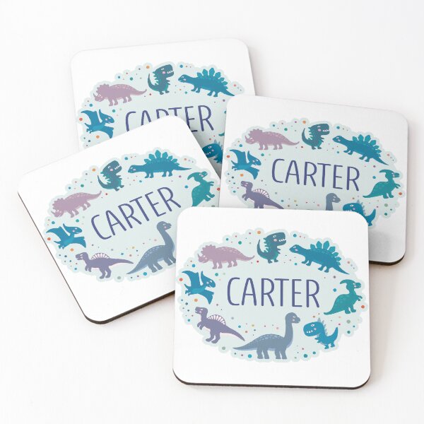 Item preview, Carter name surrounded by dinosaurs. designed and sold by 0ut0fSpace.