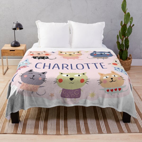 Item preview, Charlotte name surrounded by cats designed and sold by 0ut0fSpace.