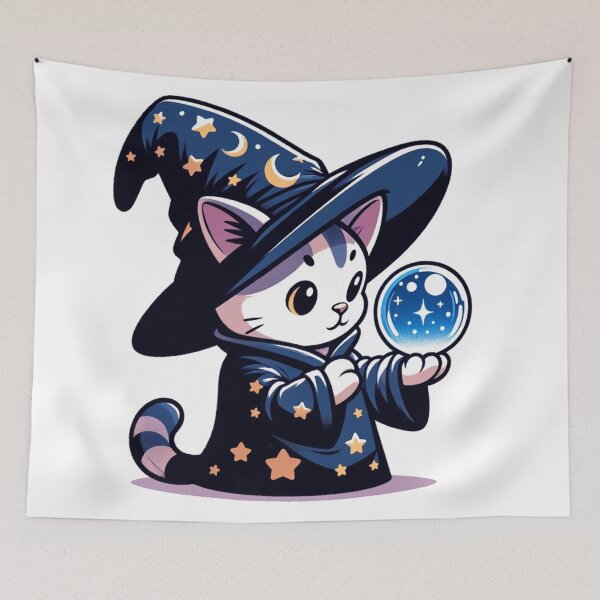 Item preview, The Starry Sorcerer Cat designed and sold by NTKSHOP11.