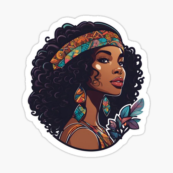 Item preview, African american beauty: stylish hippie woman designed and sold by artyhome.