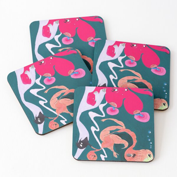 Item preview, Colorized drawing multicolored abstract rounded monsters designed and sold by Carré Comme Orange.