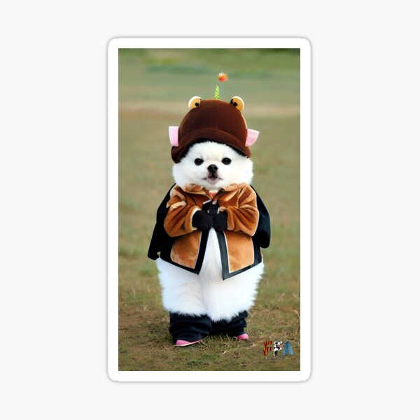 Happy Dog in a Funny Costume #18 Sticker
