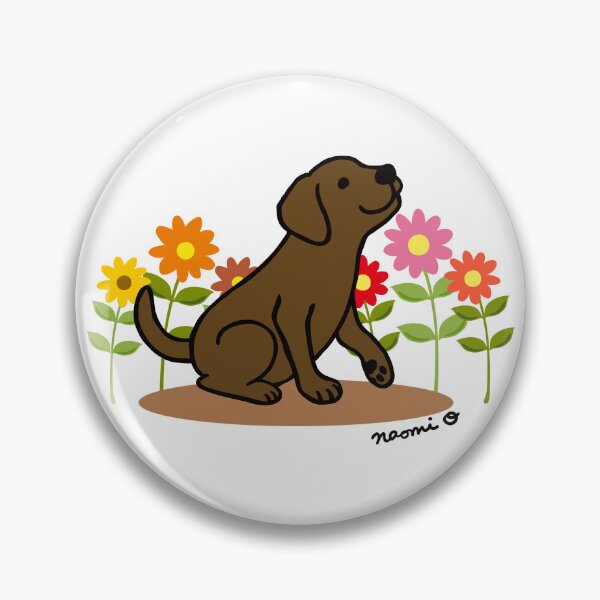Item preview, Chocolate Labrador Puppy and Flowers designed and sold by HappyLabradors.