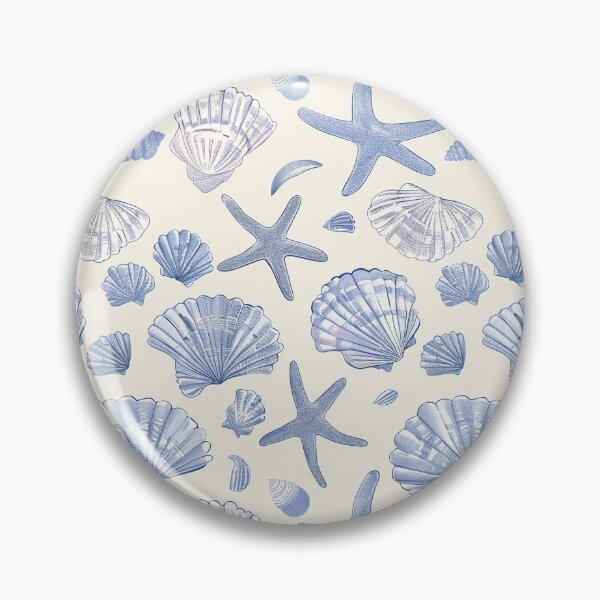 Item preview, Costal blue  seashells pattern designed and sold by Inktown.
