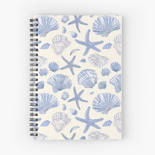 Item preview, Costal blue  seashells pattern designed and sold by Inktown.