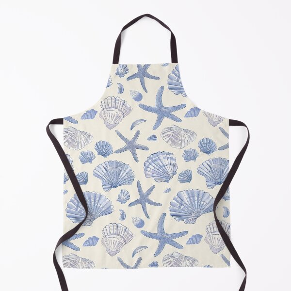 Item preview, Costal blue seashells pattern designed and sold by Inktown.