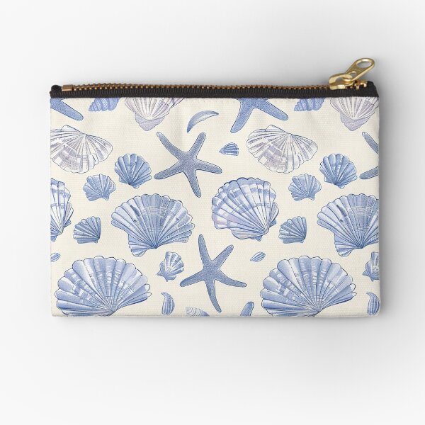 Item preview, Costal blue  seashells pattern designed and sold by Inktown.