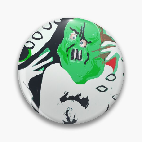 Item preview, Multicolor humorous painting terrorized green monster  designed and sold by Carré Comme Orange.