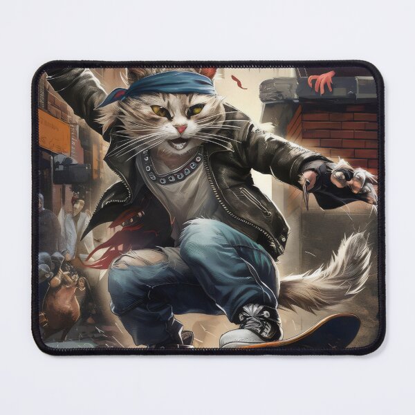 Item preview, Cat on a skateboard. designed and sold by MyHappyArtShop.