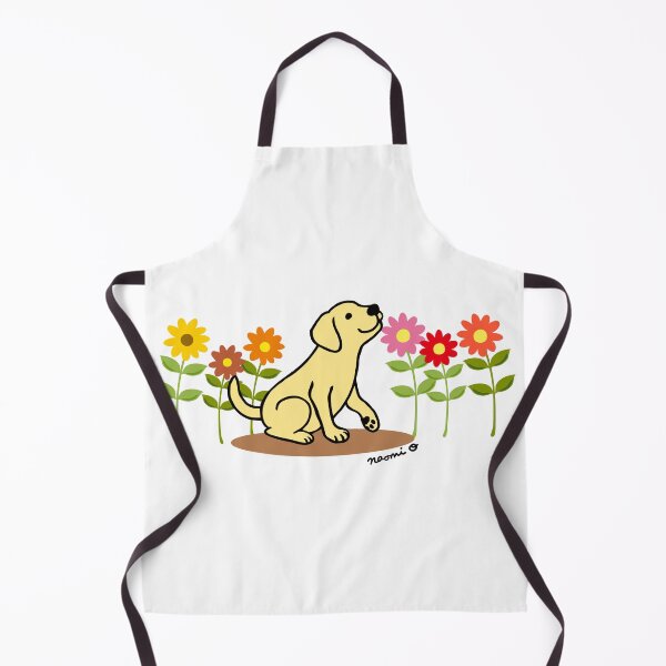 Artikelvorschau, Gelber Labrador-Welpe und Blumen entworfen und verkauft von HappyLabradors.