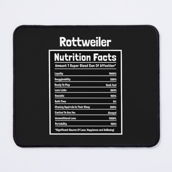 Item preview, Rottweiler Nutrition Facts designed and sold by 123ks.