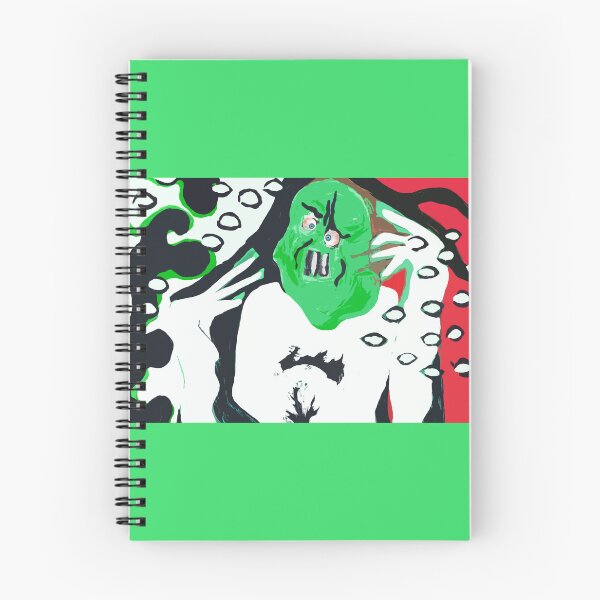 Item preview, Multicolor humorous painting terrorized green monster  designed and sold by Carré Comme Orange.