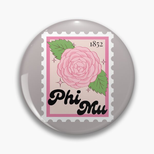 Item preview, Phi Mu Sorority Flower Stamp Sticker v1 designed and sold by skrauskopf.