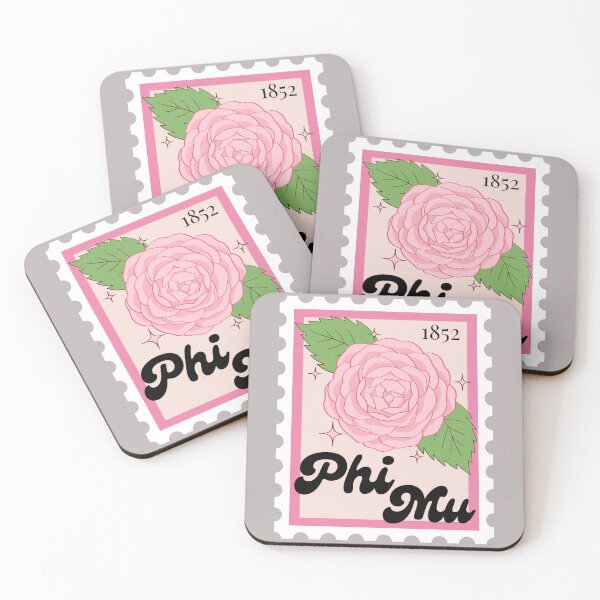 Item preview, Phi Mu Sorority Flower Stamp Sticker v1 designed and sold by skrauskopf.